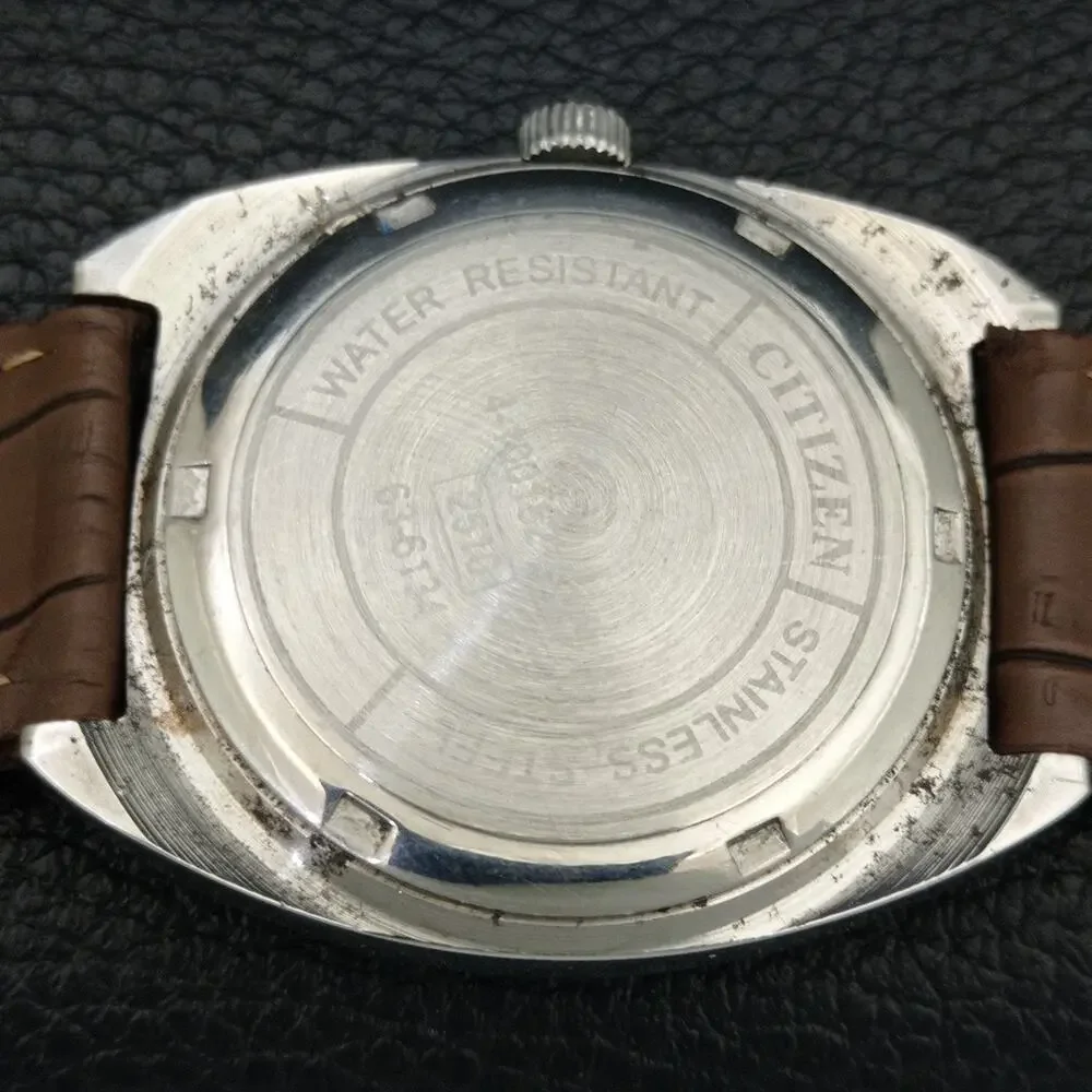 Vintage 1986 Citizen Manual Wound Mens Silver Watch & Silver Accents